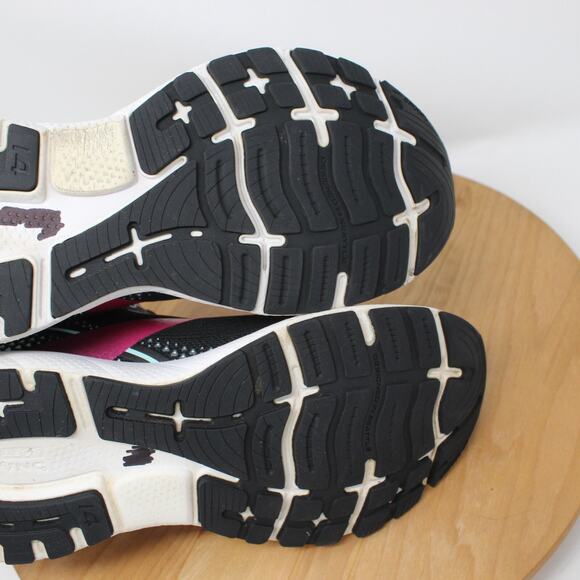 Brooks Shoes Womens 8 Ghost 14 Running Sneakers Black Pink Lace Up Gym Workout - Picture 7 of 10